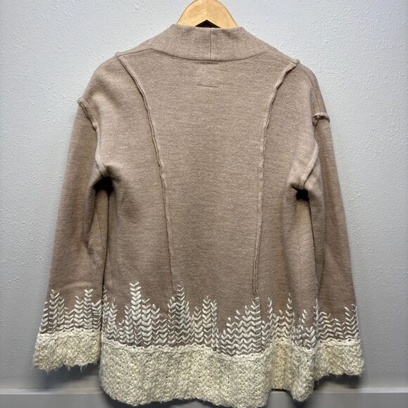 Anthropologie TABITHA Women’s 100% Wool Rising Snowdrop Cardigan Sweater SMALL - Picture 2 of 5
